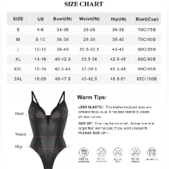 Shapewear Faux Leather
Plunging V Sculpting Corset
Bodysuit. NWT - Picture 9 of 9